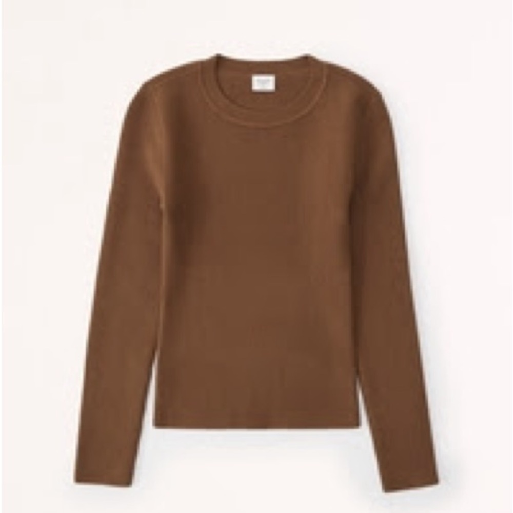 Abercrombie Women’s Ottoman Slim Crew Top - Brown - Small - NWT
